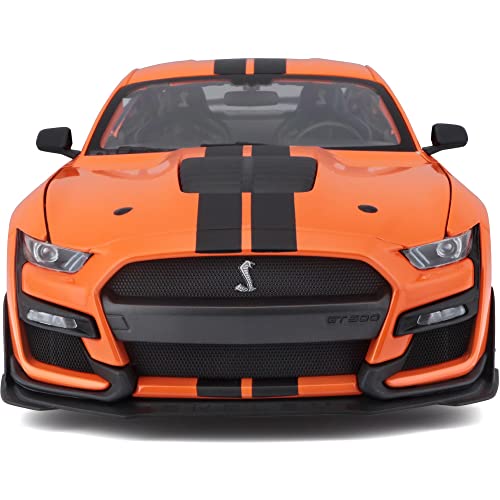 Maisto Modelo Escala 1:18 Compatible Mustang Shelby GT500 2020 Naranja miniatura 5