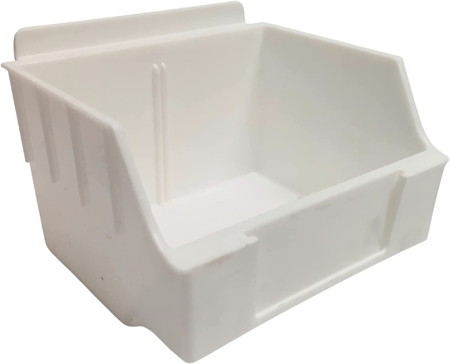 CompleteShopfittings 50x White Heavy Duty Small Slatwall Storage Box Slatbox Slatwall Display