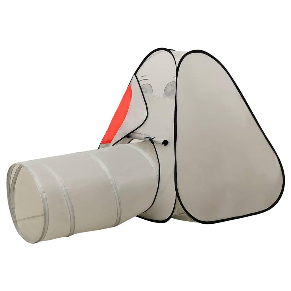 Tienda de campaña con forma de elefante gris con túnel de juego, 174 x 86 x 101 cm, poliéster, tienda para niños, para interior y exterior, jardín, camping, aventura, fantasía, juego de rol