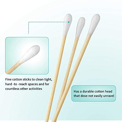 200 pcs count 634 inch long cotton swabs with wooden handles cotton tipped applicator cleaning with wood handle for oil makeup gun applicators eye ears eyeshadow brush and remover tool