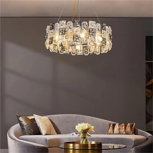 Lustre salon cristal suspension design pour table salle à manger
