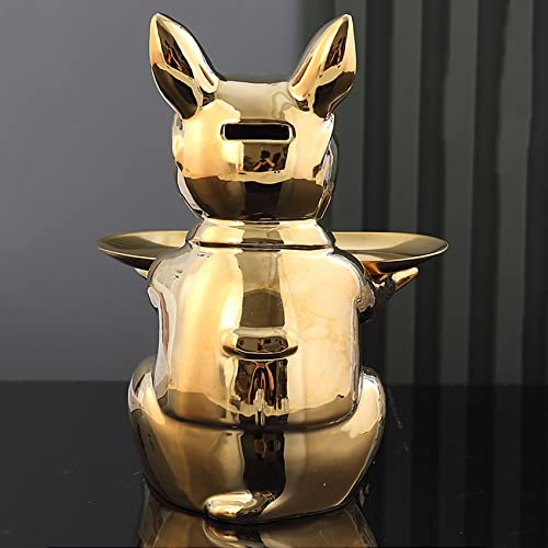 Estatua Bulldog Francés Multifuncional de Resina Dorada miniatura 7