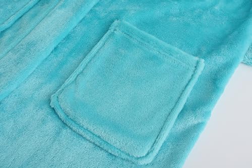 Image of Girls Fleece Robe Boys Hooded Bathrobe Soft Flannel Robe For Kids