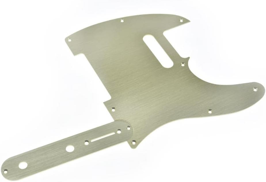 KAISH Metal Aluminum Anodized Tele Pickguard with Metal Control Plate and Screws for American/Mexican Telecaster Gold