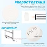 2 Pack Outside Pool Ladder Bumpers & Rubber End Caps Steps End Plugs Fit 1.9" Standard Inground Swimming Pool Ladder Tubing, Protective Non Slip White Rubber Caps for Liner & Concrete Pools Walls