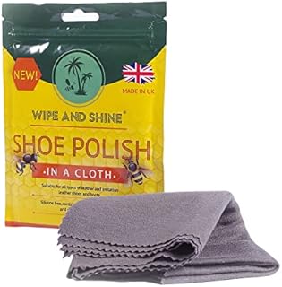 Kaps Wipe and Shine Shoe Polish Cloth, Quick Polishing Cloth for Shoes and Boots, 100% Cotton Cloth with Natural Beeswax for Exceptional Shine, Made in UK
