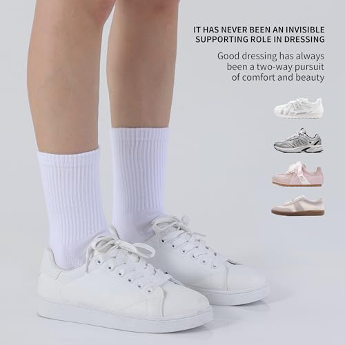 YOJOOM Socken Damen 6 Paar Tennissocken 35-38 39-42 Baumwollsocken Atmungsaktiv Sport Socken für Damen laufsocken (DE/NL/SE/PL, Numerisch, 39, 42, Regular, Regular, Mischfarben 6 Paar)