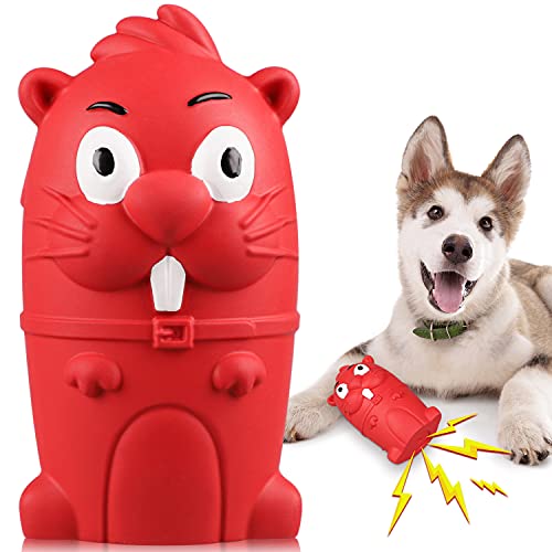 Kauspielzeug für Hunde, langlebiges Naturkautschuk, interaktives Spielzeug, Zahnpflege, quietschendes interaktives Kauspielzeug, unverwüstliches Hundespielzeug, langlebiges Kauspielzeug Cover