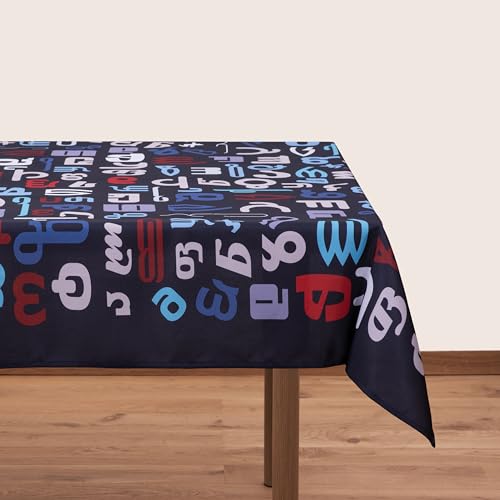Nappe en polyester infroissable bleue pour repas de famille