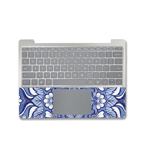 Image of MightySkins Carbon Fiber Skin Compatible with Microsoft Surface Laptop Go 3 (2023) Full Wrap Kit - Flower Mandala | Protective Durable Textured Carbon Fiber Finish | Made in The USA
