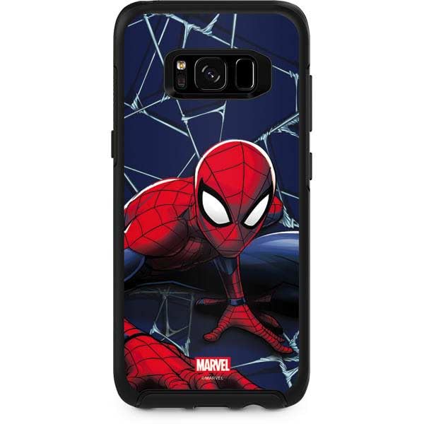 Skinit Decal Phone Skin Compatible with OtterBox Symmetry Galaxy S8 - Officially Licensed Marvel Spiderman Crawling Spiderman Design
