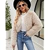 Gihuo Women's Winter Cropped Faux Fur Coat Long Sleeve Open Front Cardigan Fleece Jackets Shaggy Parka Outerwear