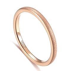 2mm rose gold plated sandblasted