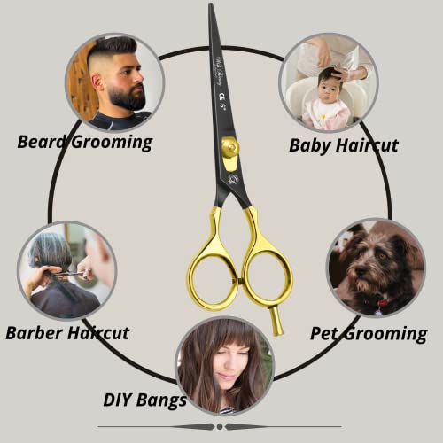 Wishbeauty 6" Professional Scissor for Hair Cutting Hair Dressing Thinning Shear Scissors UK Shears for Hair Cutting Barber Scissors for Professionals - Image 3