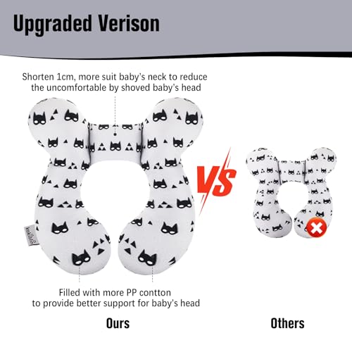 Image of KAKIBLIN Baby Travel Pillow for Head and Neck, Upgraded Baby Support Pillow, Baby Neck Pillows for Car Seat,Pushchair,Travel, Grey