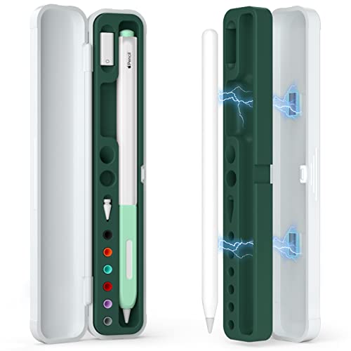 Image of Magnetic Carrying Case Compatible with Apple Pencil 2nd Generation and 1st Gen Pencil and Samsung Galaxy S-Pen Series, Pencil case Consists of Hard PC Shell and Soft Silicone Inner