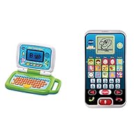 VTech 80-600904 2-in-1 Touch-Laptop, grün & 80-139304 - Smart Kid's Phone