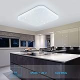 ▒ Saving Ahorro de energía y Ultra silencioso ▒: 26W, 2050LM, PF> 0,95, Ra> 80, esta lámpara de techo está equipada con un controlador LED de alta calidad y cuentas de lámparas, equivalente a la lámpara incandescente tradicional de 150W, para brindarle suficiente brillo, Ahorro de energía del 85%. Esta lámpara de techo está diseñada para ser súper silenciosa, sin zumbidos, se enciende de inmediato y se enciende de manera uniforme, crea un ambiente de iluminación cálido y confortable.