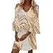 Robe de plage pour femme - Sexy - Col en V - Décontractée - Rétro - Sans manches - Longueur au genou - Avec ourlet à volants irrégulier - Style bohème - Élégante pour mariage, jaune, M
