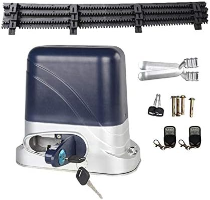 Electric Sliding gate Opener, AC Motor Automatic gate with 4m Nylon Rack and 2 remotes (PYM A2201-800kg)