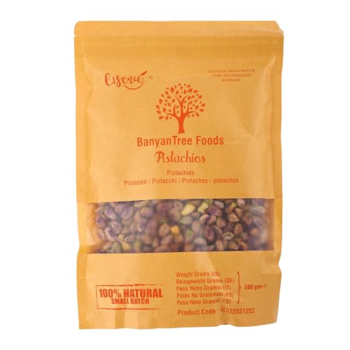 BanyanTree Foods Grains de pistaches 500 g ~ Idéal pour les collations, riche en fibres