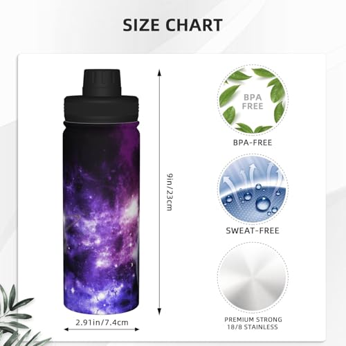 Botella de agua de acero inoxidable Galaxy Sky aislada para deportes 5