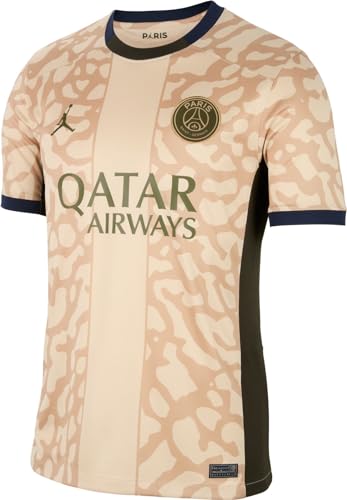 Nike Men's PSG mnk dfadv Match JSY ss 4th Top, Hemp/Obsidian/Sequoia/Rough Green, L