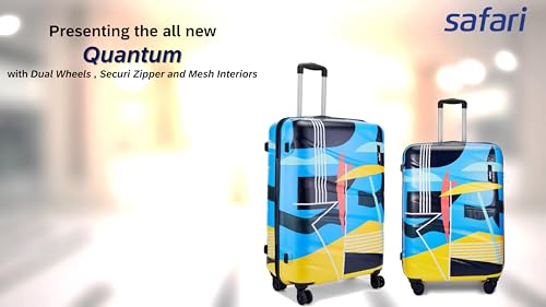 Image of Safari Polycarbonate Multicolor Quantum 8 Wheels,Anti-Theft Zipper,Printed(Cabin & Check-in)Trolley Spinner Luggage Set of 3,55Cm,65Cm & 77Cm,Small,Medium,Large,Multicolor