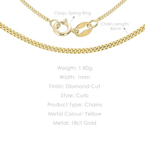 Carissima Gold Damen Diamantschliff Curb Halskette 18k (750) Gelbgold