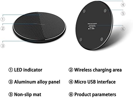 Universal 10W Wireless Fast Charging Pad (All Mobile Devices) Compatible with iPhone/Android/Apple/Samsung Models + More (Black)