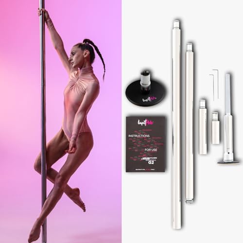 Mejores review On-line Poleas de acero inoxidable los más recomendados. 32 LUPIT POLE Tubo de Baile para el Hogar - Portable Home Dance Pole - G2 Modelo Clásico de Acero Inoxidable - 45 mm (1.77 pulg.) - Modo Giro y Estático - Bastón de Baile Portátil...