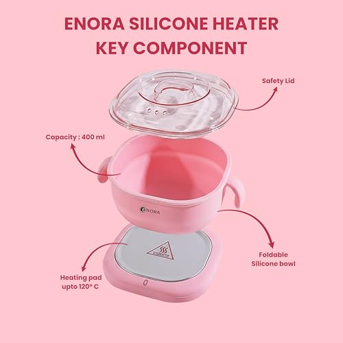 Image of ENORA Premium Waxing Kit for Women - Silicone Wax Warmer for Hair Removal, Eyebrow, Bikini, Legs, Face, Brazilian Wax & More - Machine + 1-Pack Hard Wax Beads (100 g)+ Accessories