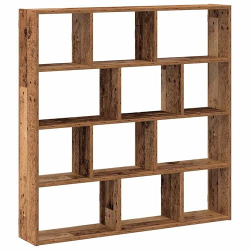 Étagère cube murale 12 compartiments bibliothèque suspendue bois d'ingénierie - 7