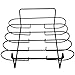 Sorbus® Non-Stick Rib Rack - Porcelain Coated Steel Roasting Stand – Holds 4 Rib Racks for Grilling & Barbecuing - Perfect BBQ Accessories for Smoker and Grill - Durable and Convenient Design (Black)