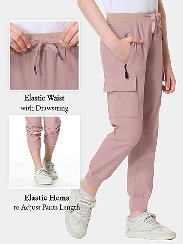 Image of EXARUS Girls Hiking Cargo Pants Joggers Teen Quick Dry Lightweight Slim Fit | Tween Youth Camping Pants Kids Hip Hop Dance Athletic Tapered Lightweight Track Safari Drawstring Woven /Knit 6-14Y