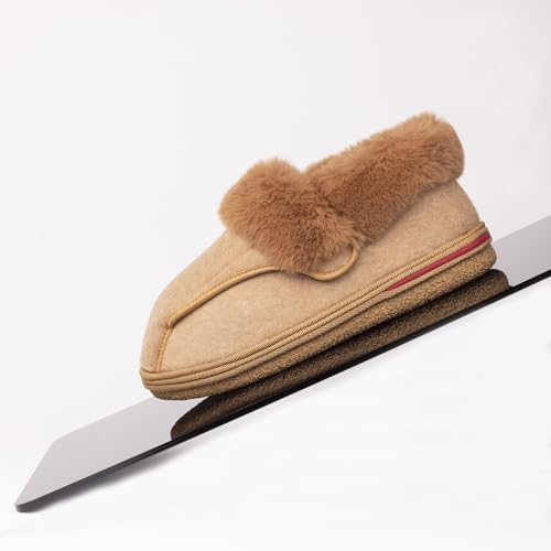 Women's Cozy Adjustable Slippers Wide Fit, Plush Faux Fur Lining, Non-Slip Sole, Comfortable House Shoes for Arthritis, Swollen Feet & Diabetes Relief2