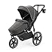 Ickle Bubba Venus Jogger Pro Max Kinderwagen, 3-Rad-Geländekinderwagen, von Geburt bis 22 kg, UPF 50+ Verdeck, Luftreifen, Getränkehalter (Anthrazitgrau)