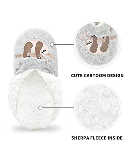 Image of DICUIRD Womens Cozy&Warm Soft Sole Slipper Socks with Grippers-Girls Teddy Fleece Indoor Slipper with Non-skid Bottoms