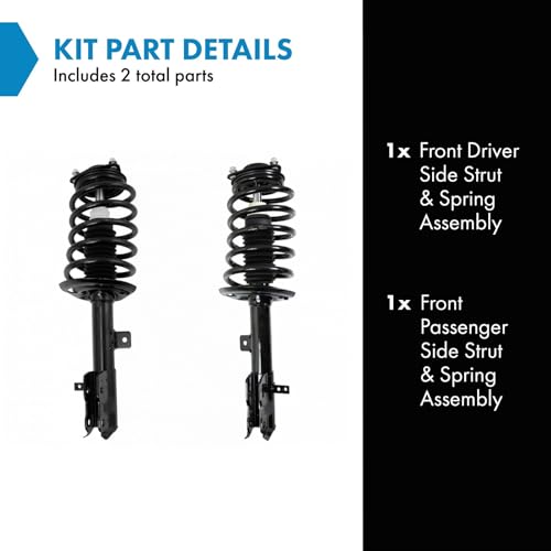 Image of TRQ Front Driver and Passenger Side Strut and Spring Assembly Set | For 12-17 Jeep Patriot Latitude 4 Wheel Drive 12-17 Patriot Limited 4 Wheel Drive 11 Latitude X