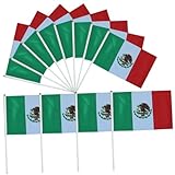 BATHVEVE 50個 メキシコ手持ちスティックフラッグ 小型国旗 耐候性ポリエステル製 鮮明な色彩と高耐久性 スポーツ観戦やイベント応援に 室内