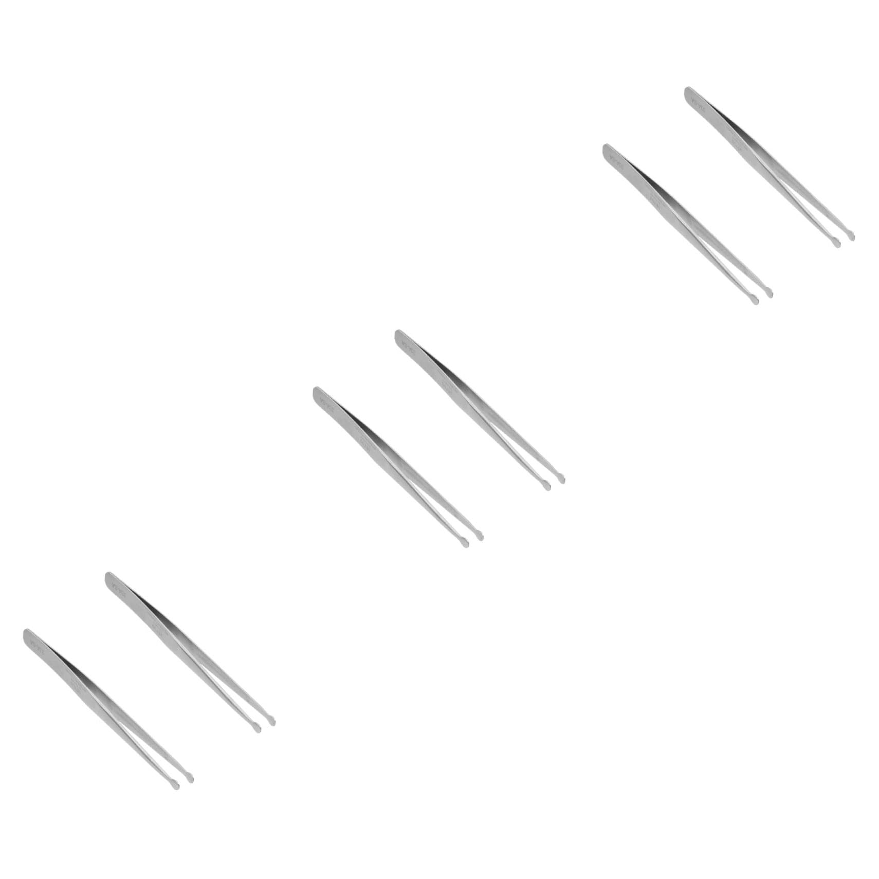 Didiseaon 3 Set Pinzette Per Timbri Saldatura Tweezers Pinzette Per Nail Art Pinzette Fini Pro Pinzetta Di Precisione Pinzette A Punta Tonda Acciaio Inossidabile Silver 2 Pezzi * 3