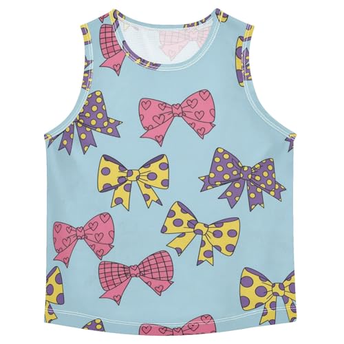 J JOYSAY Cartoon Polka Dots Bows Boys Tank Top Sleeveless Muscle Shirts Quick Dry Workout Sport Active Kids T-Shirts 3-15T