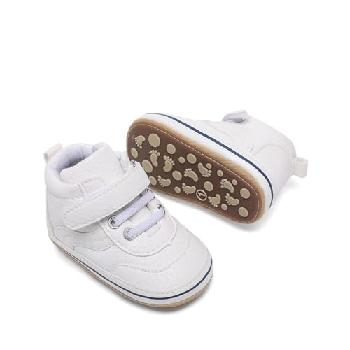 Image of Clowora Baby Boys Girls Shoes Non-Slip Rubber Sole Sneakers Infant First Walking Toddler Crib Shoes Newborn Loafers Flats.