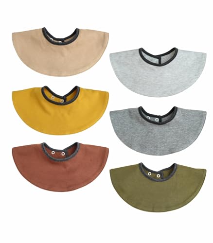 Baby Bibs for boys and Girls, Cotton Baby Eating Bib, 6 Pack,Teething and Drooling, Newborn, Infant