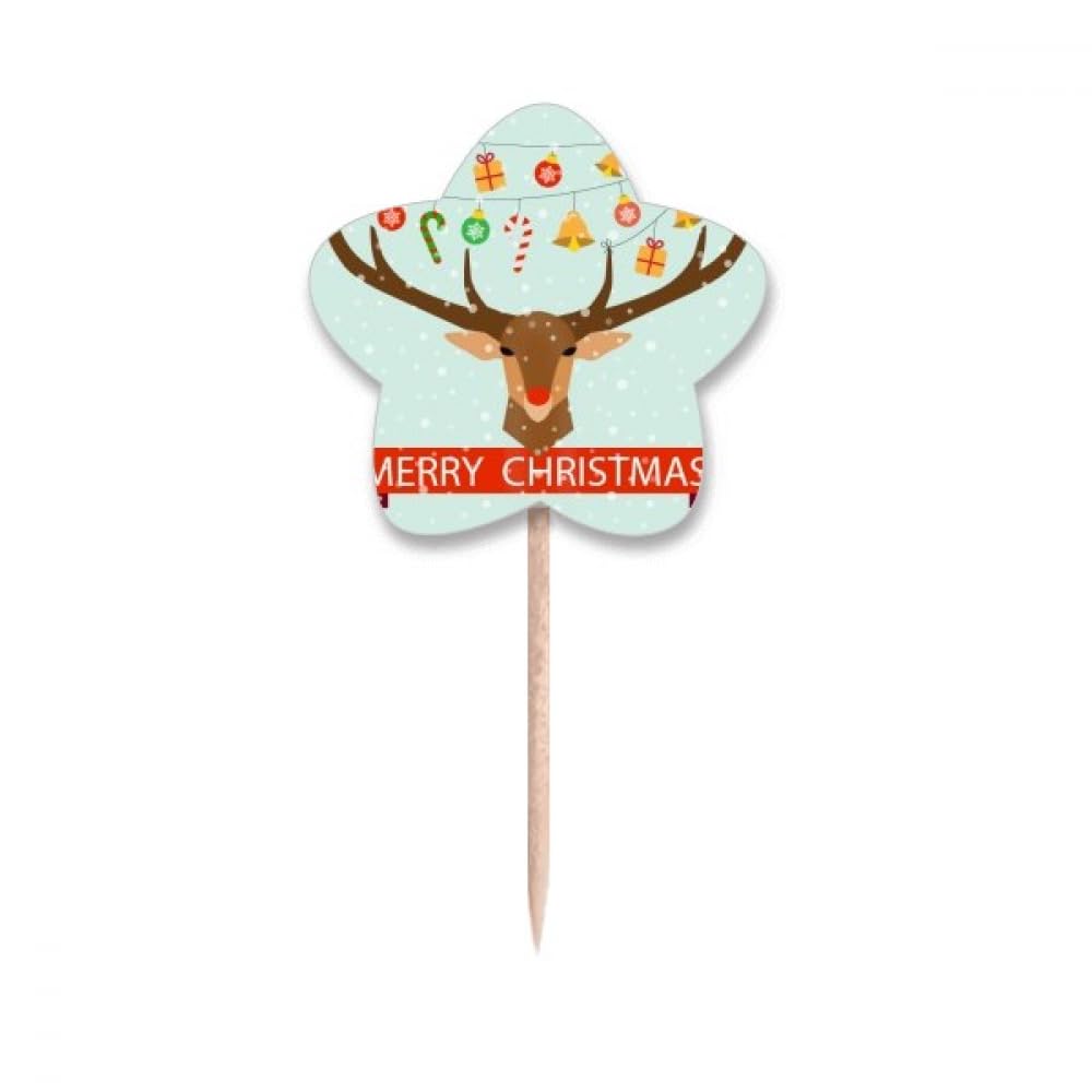 Cure-dents drapeaux cerf clochette festival étoiles cupcake picks décoration