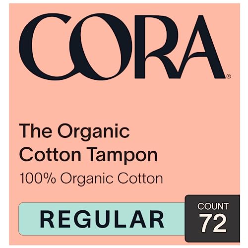 Cora Organic Applicator Tampons | Regular Absorbency | 100% Organic Cotton, Unscented, Plant-Based Compact Applicator | Leak Protection, Easy Insertion, Non-Toxic | 36 Count X 2 Packs (72 Count Total) #TOP17