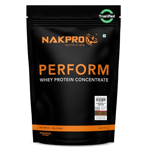 NAKPRO NUTRITION Perform Whey Protein Concentrate | 1kg Cookies&C...