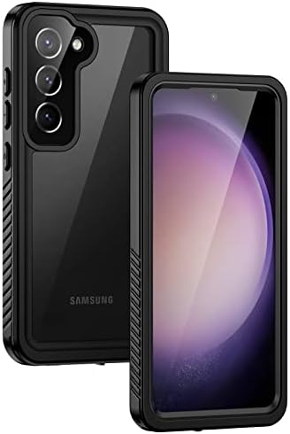 Lanhiem Samsung Galaxy S21 5G Case, IP68 Waterproof Dustproof Case with Built-in Screen Protector, Full Body Heavy Duty Shockproof Protective Clear Cover for Galaxy S21 6.2 Inch - Black