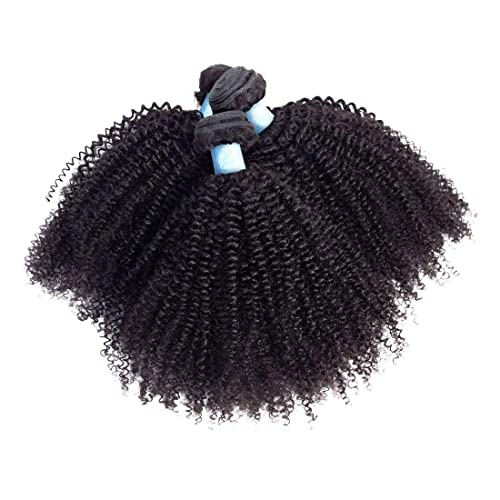 Bly 7A Mongolian Afro Kinky Curly Human Hair Single Bundle 10 Inch Unprocessed Hair Weave Weft Big Hair For African American Women Natural Color #TOP4