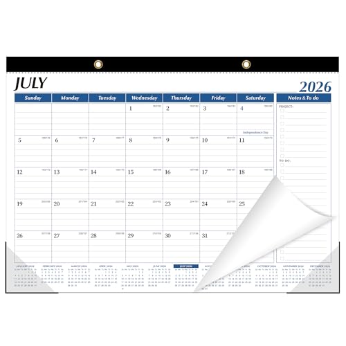 Image of ZTX Desk Calendar 2026-2027 July 2026 to December 2027 17 inch x 12 inch